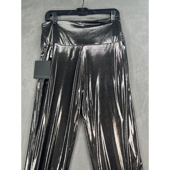 Free People Norma Kamali Pencil Pants Size Large Silver Metallic - Picture 7 of 9
